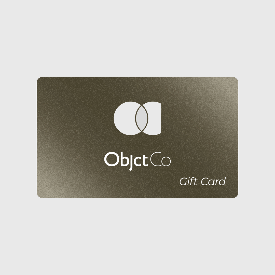 Gold Gift Card for Objct Co with logo and icon
