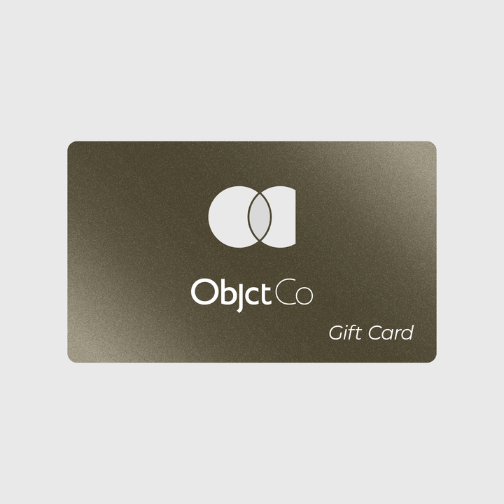 Gold Gift Card for Objct Co with logo and icon