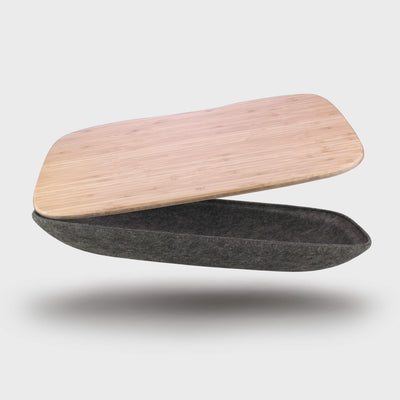 Australian designed Objct Co Lapod Lap Desk with storage, charcoal, felt cushion. The best home office portable desk solution